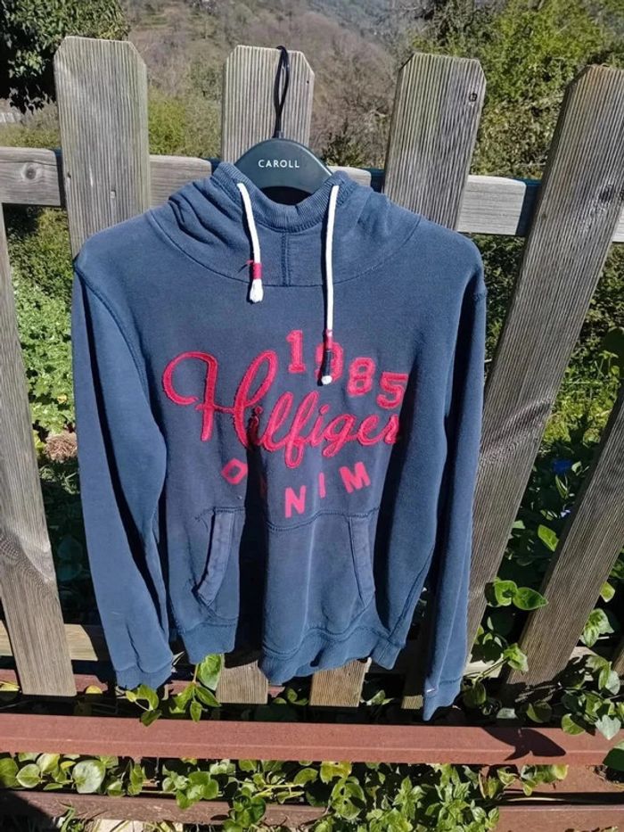 Sweat à capuche bleu marine Hilfiger S - photo numéro 2