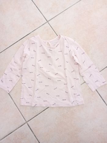 Manche longue motif bisous 18 mois