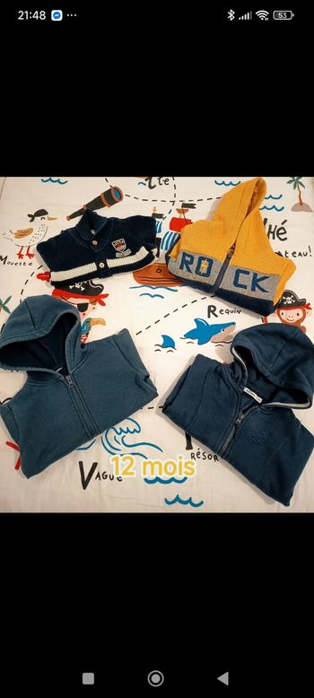 Lot gilets chauds hiver 12 mois