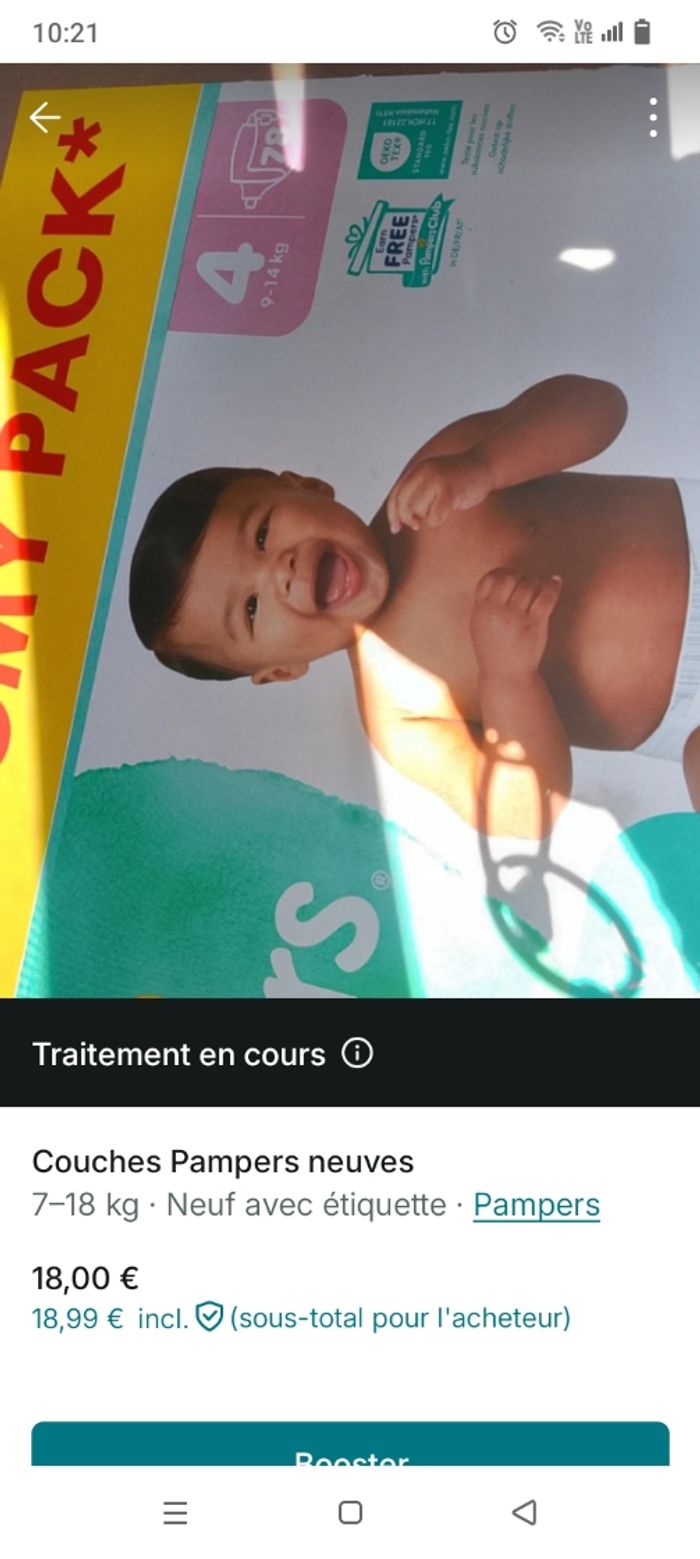 Couches Pampers neuves