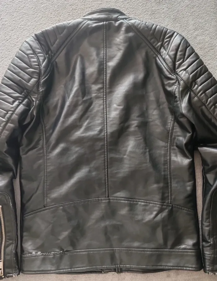 Veste Biker Zara – Simili Cuir (Homme M) - photo numéro 5
