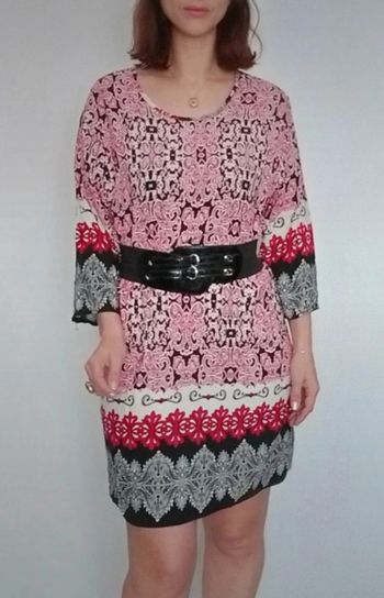 Robe mi saison ethnique casual colorée taille 40