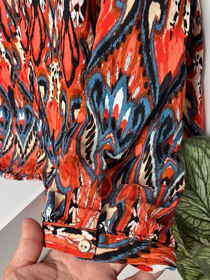 Blouse manches longues popeline imprimée - photo numéro 3