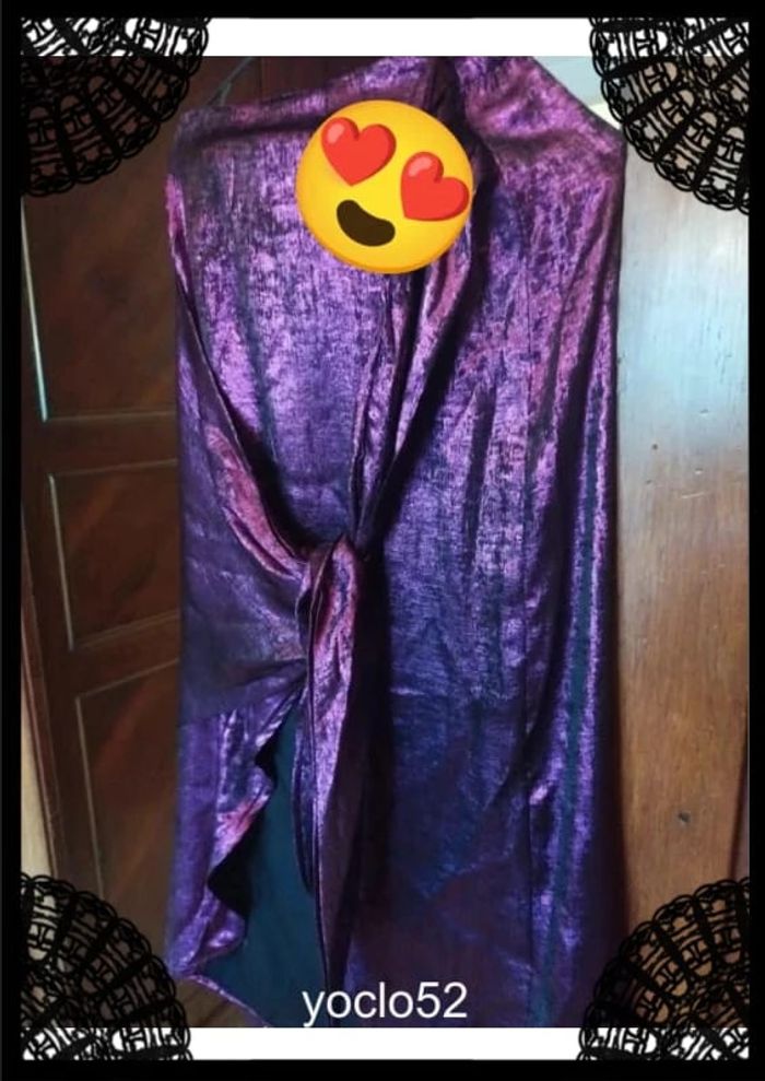Jupe longue violette satin neuve taille S/36 - photo numéro 5