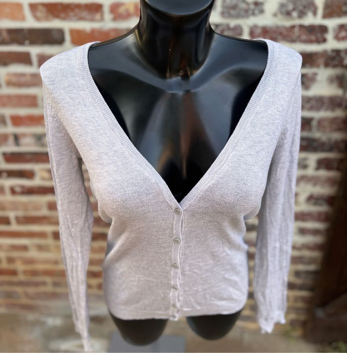Gilet boutonné gris T40 • Lefties - photo numéro 3