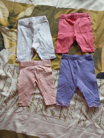 Lot leggings courts bébé 3 mois