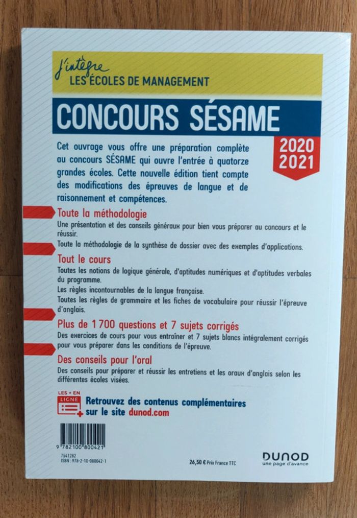 Livre J'intègre les écoles de management Concours Sesame - photo numéro 2