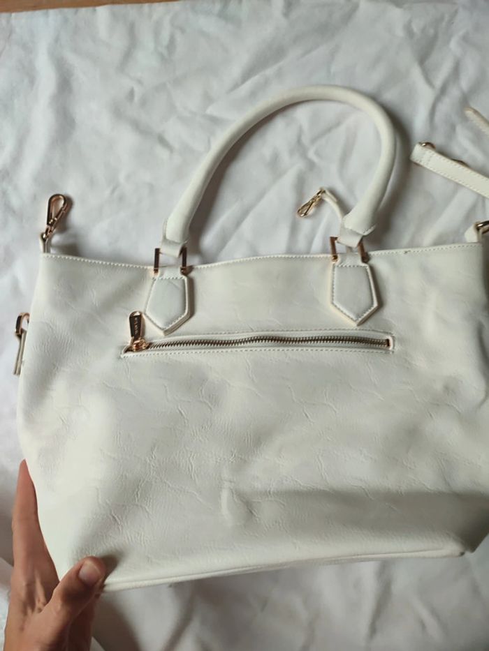 Sac a main simili cuir blanc - photo numéro 2