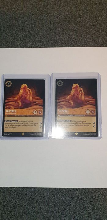 Carte lorcana raiponse legendaire foil et non foil.