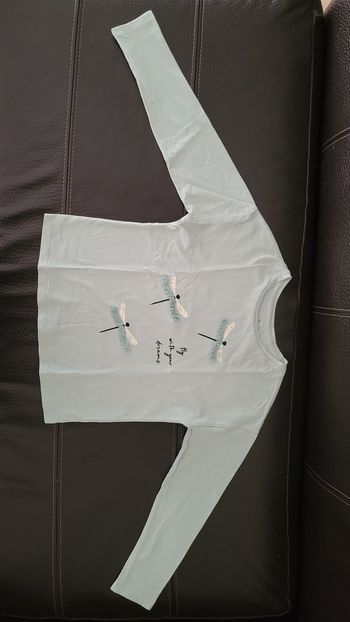 Teeshirt à manches longues bleu-vert