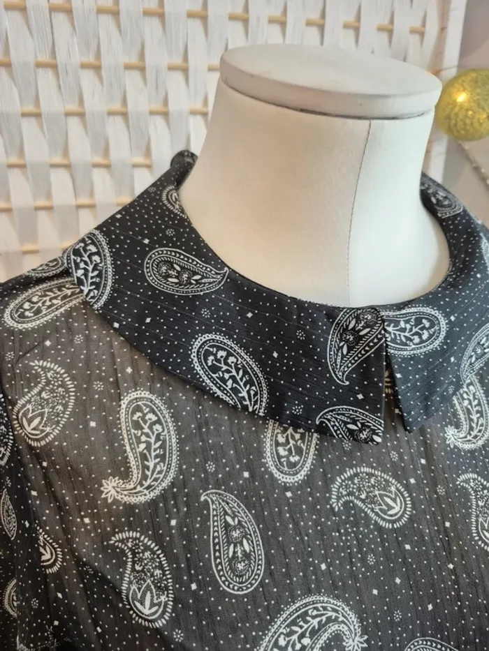 💕jolie blouse bizzbee noir motifs cachemire femme TS / 36 💕 - photo numéro 7