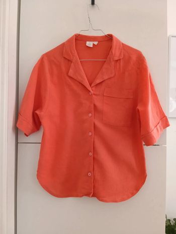 Chemise vintage orange coton léger taille