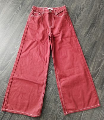 Jean rouge wide leg 4 XS Bershka NEUF