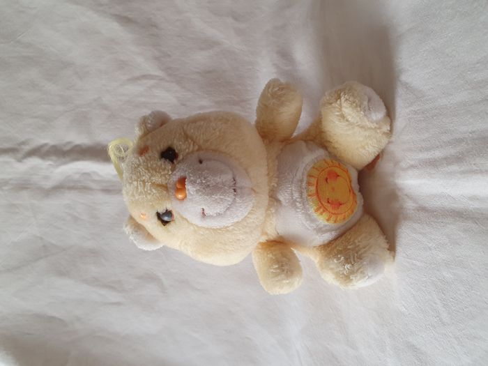 Peluche Bisounours Grosjojo Jaune Kenner Care Bears H 18 cm Vintage
