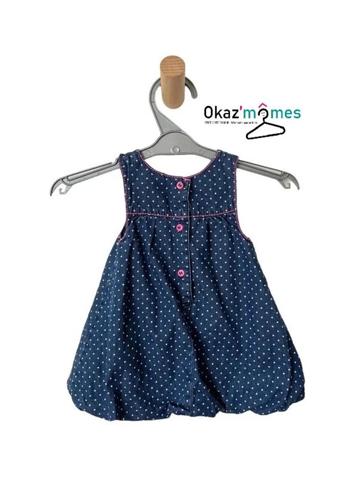 Robe d’été bleue (denim) à pois - Orchestra 3 mois (60cm) - photo numéro 2
