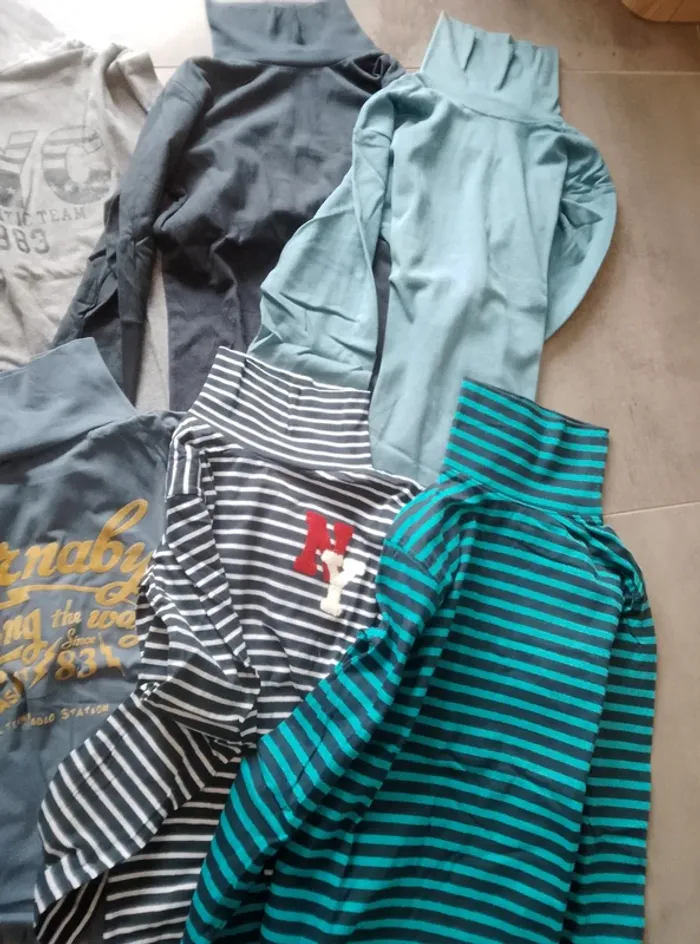 Lot de 6 t-shirts à col roulé - Garçon 14 ans - photo numéro 4