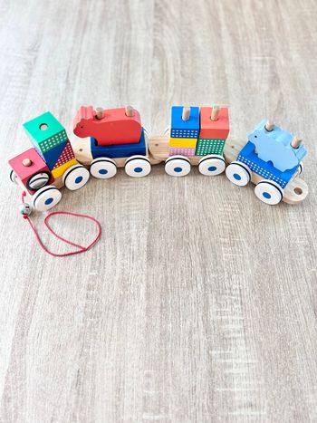 Jouet trains bois à empiler bébé 