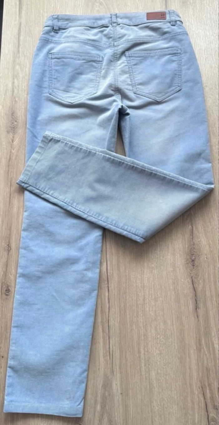 Pantalon Caroll velours côtelé taille 36 bleu ciel - photo numéro 6