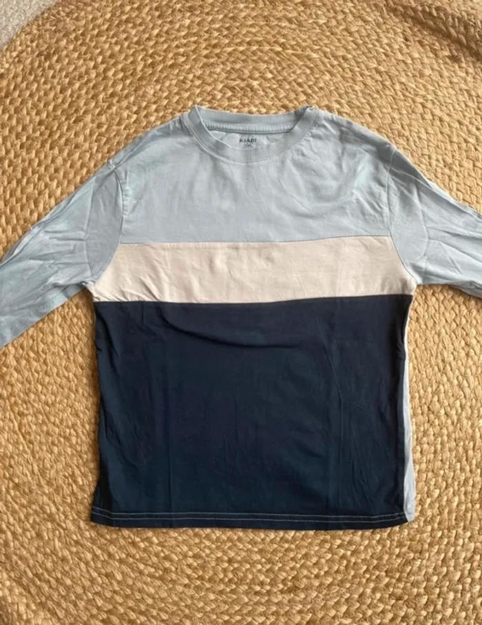 Teeshirt bleu bicolore 10 ans Kiabi - photo numéro 2