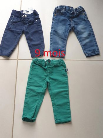 3 pantalons 9 mois