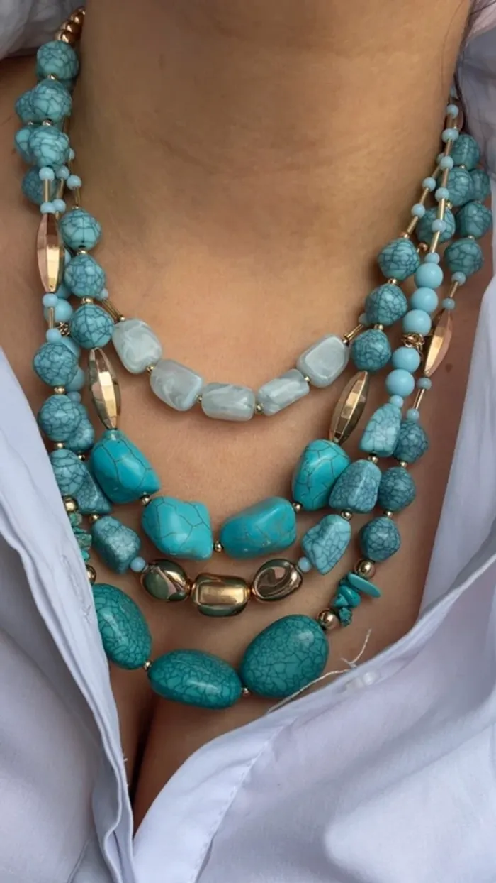 Collier multirangs turquoise Weekend Max Mara - photo numéro 4