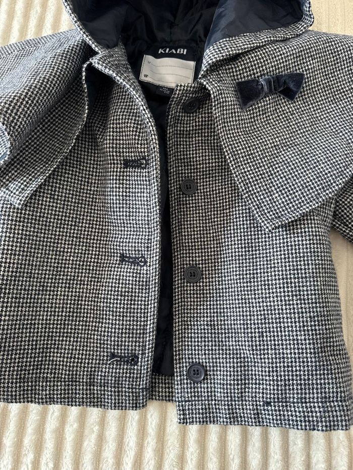 Manteau hiver - bleu marine - pattes de poule - fille - Kiabi - 6 mois - très bon état - photo numéro 7