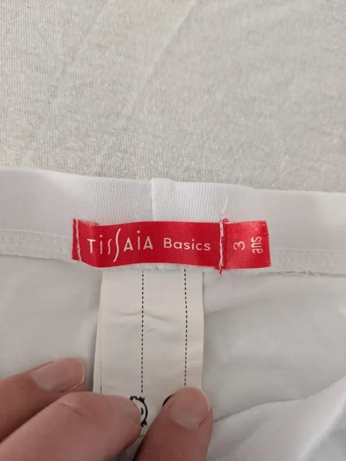 Legging court / Corsaire blanc basique - Tissaia - 3 ans - photo numéro 3