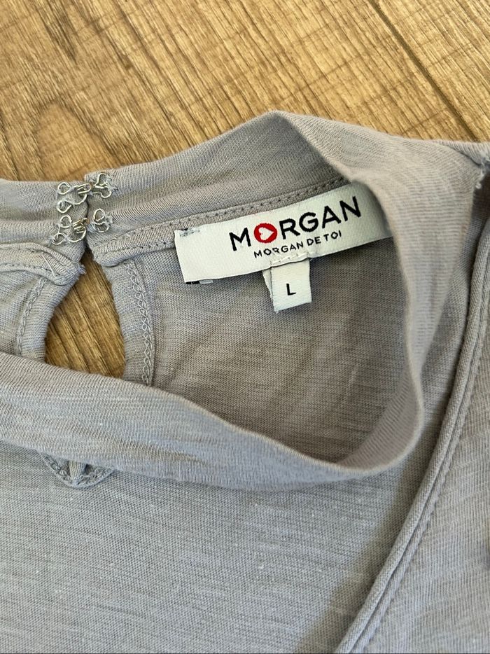 Teeshirt gris à manches courtes Morgan taille L bon état - photo numéro 10