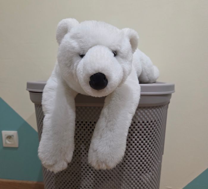 Grande  peluche ours blanc - photo numéro 2