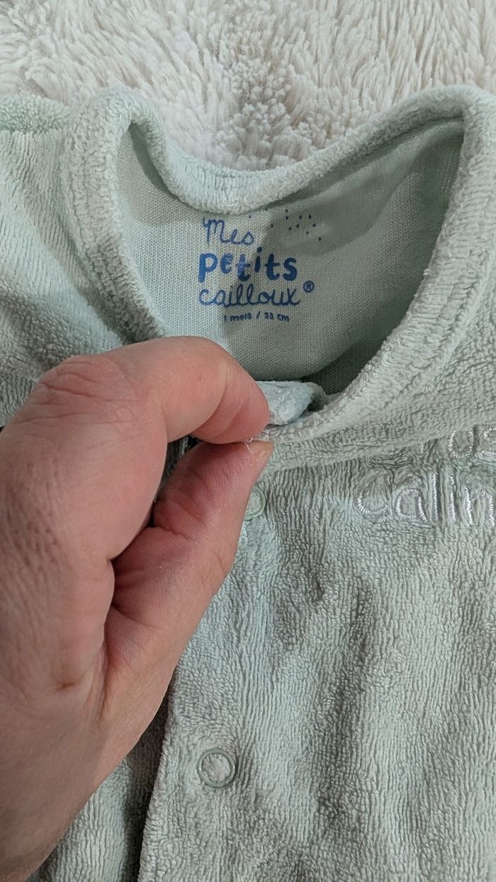 Pyjama Mes Petits Cailloux taille 1 mois - photo numéro 3