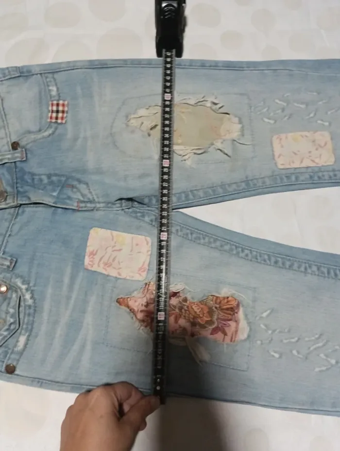 Pantalon jeans femme Vintage Avenue taille 38/40 coupe évasée pattes d' éléphants rétro vintage - photo numéro 12