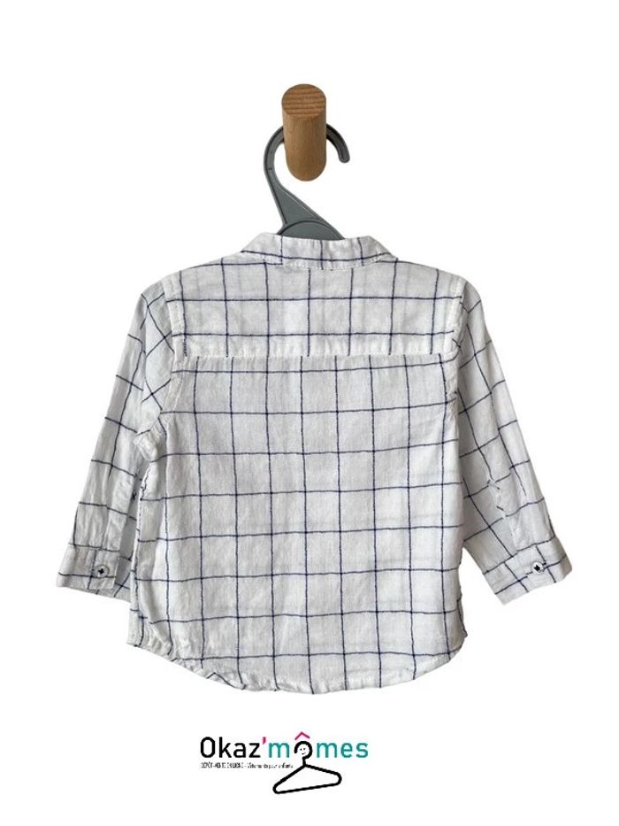 Chemise légère blanche à carreaux - Bout'chou 6 mois - photo numéro 3