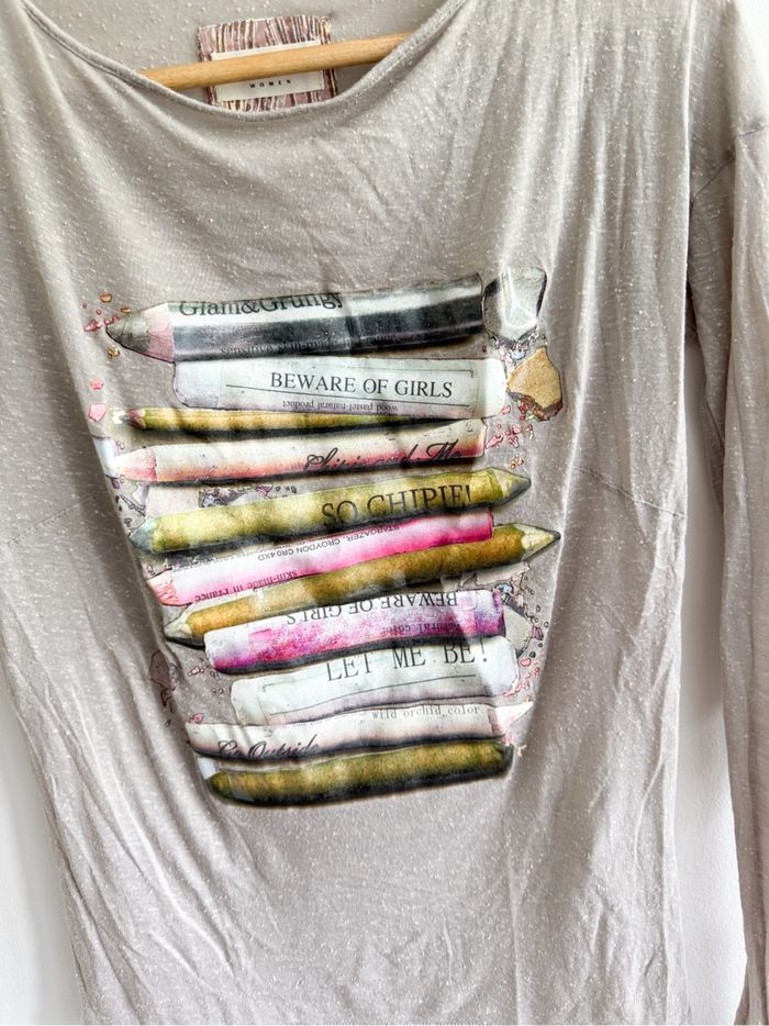 T-shirt blouse manches longues légère chipie taille 34 XS - photo numéro 2