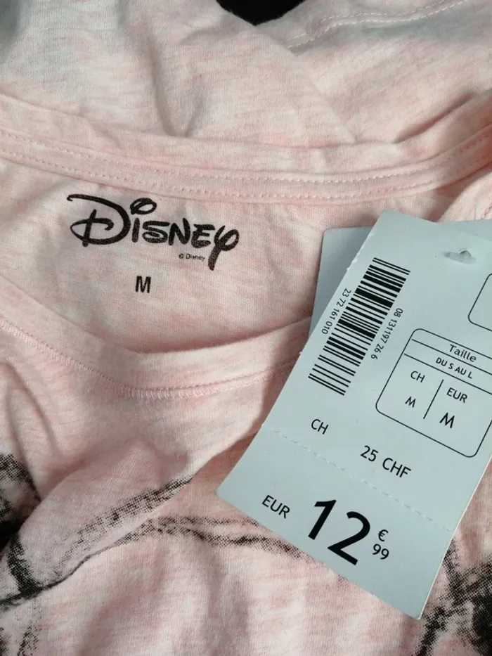 Tee-shirt rose clair disney avec imprimé mickey noir / la halle / (M) - photo numéro 3
