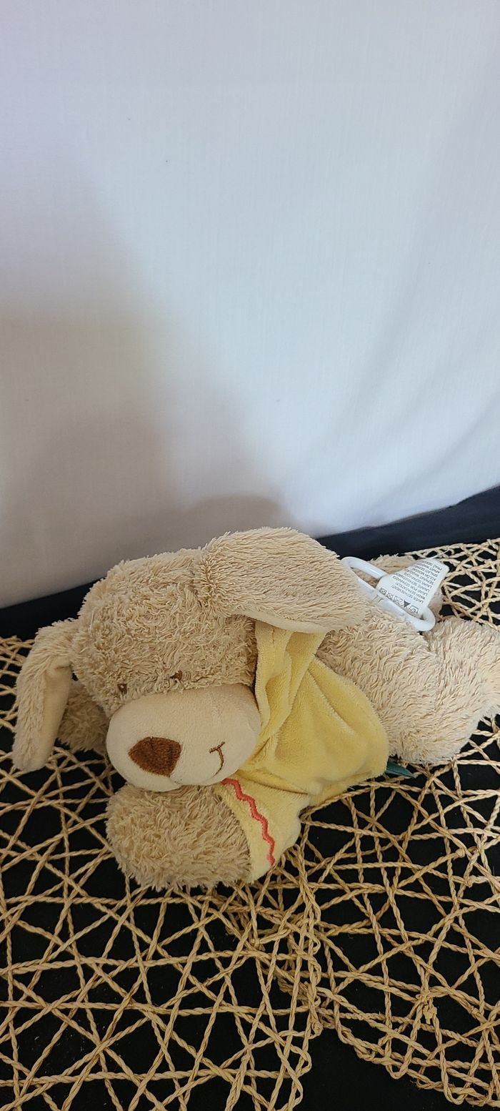 Doudou musical chien sweat capuche jaune NICOTOY - photo numéro 2