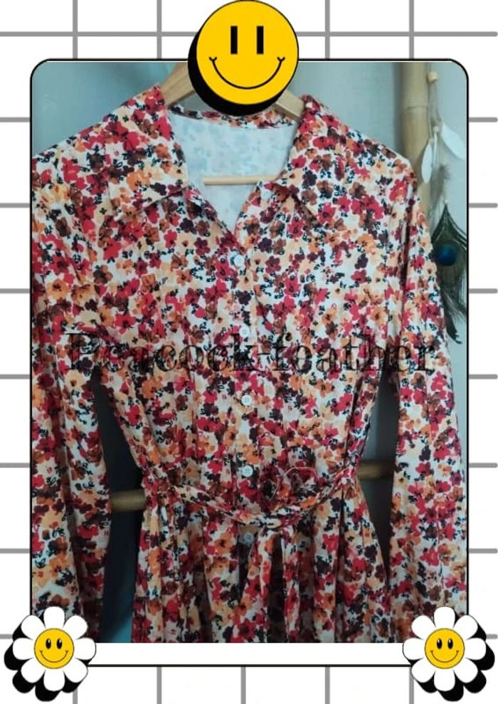 Robe fleurie jaune orange shein TU - photo numéro 6