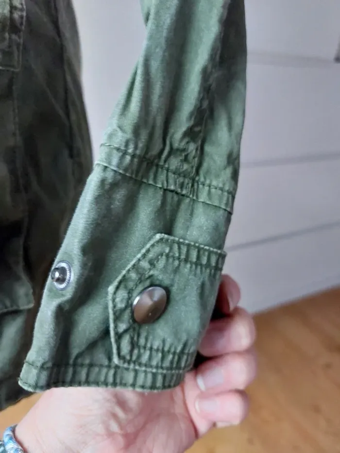 Parka non doublée kaki en coton - photo numéro 7
