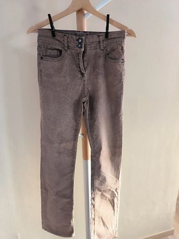 Pantalon droit texture velouré beige taille 34