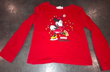 T-shirt rouge manches longues Minnie Mouse