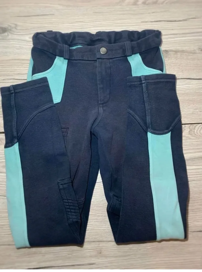 Pantalon  d’équitation Fouganza  12  Ans,  Turquoise et  Bleu Marine - photo numéro 2