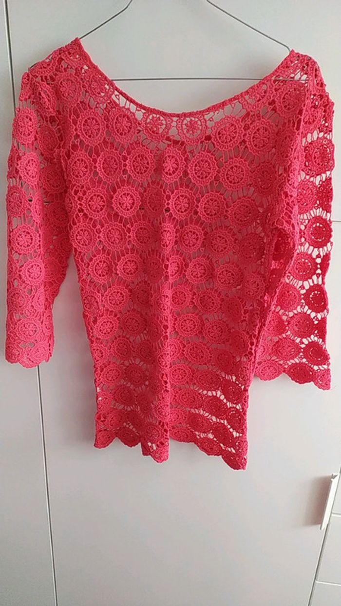 Top crochet rose S - photo numéro 5