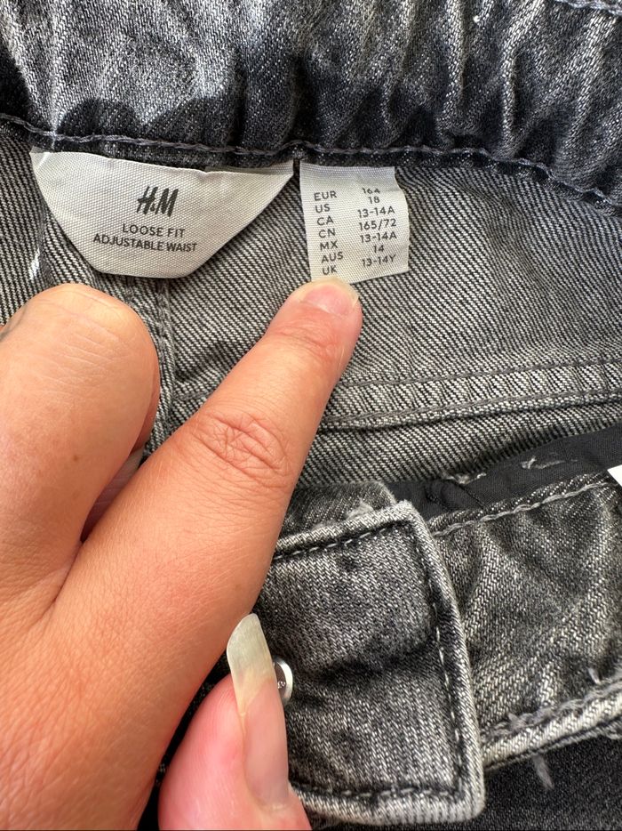 Jean gris noir loose fit h&m 13/14 ans h&m garçon - photo numéro 4
