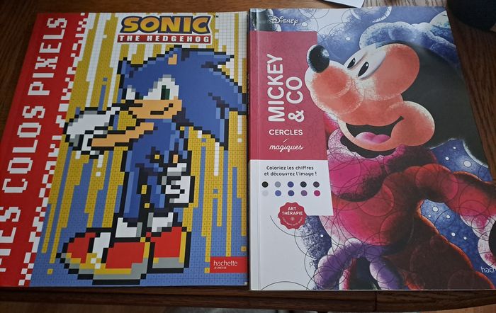 Lot 2 Coloriages Sonic Pixel, Mickey & Co Cercles Magiques - photo numéro 1