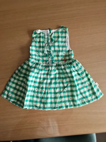 Robe vichy verte cerise sergent major 2 ans 92cm