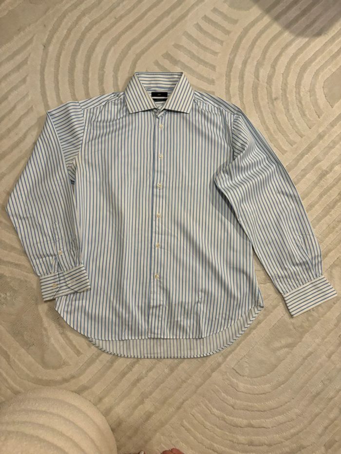Chemise à rayures bleu homme Zara - photo numéro 6