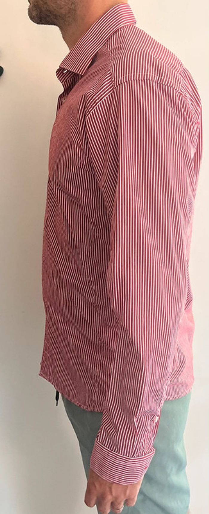 329 - Chemise rayures blanche rouge - photo numéro 7