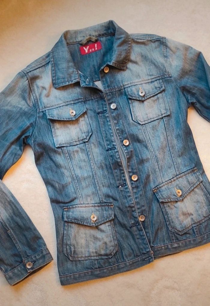 Veste en jean bleu Yes Miss L - photo numéro 2