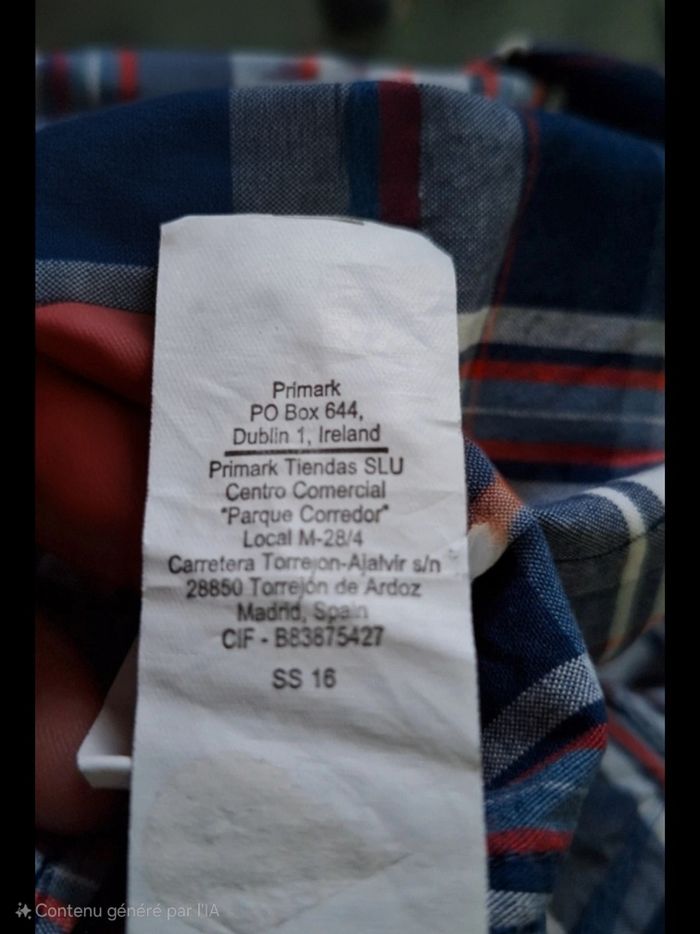 Chemise Homme Carreaux Bleus Rouges Blancs - Cedar Wood State (Primark) taille XS ) - photo numéro 4