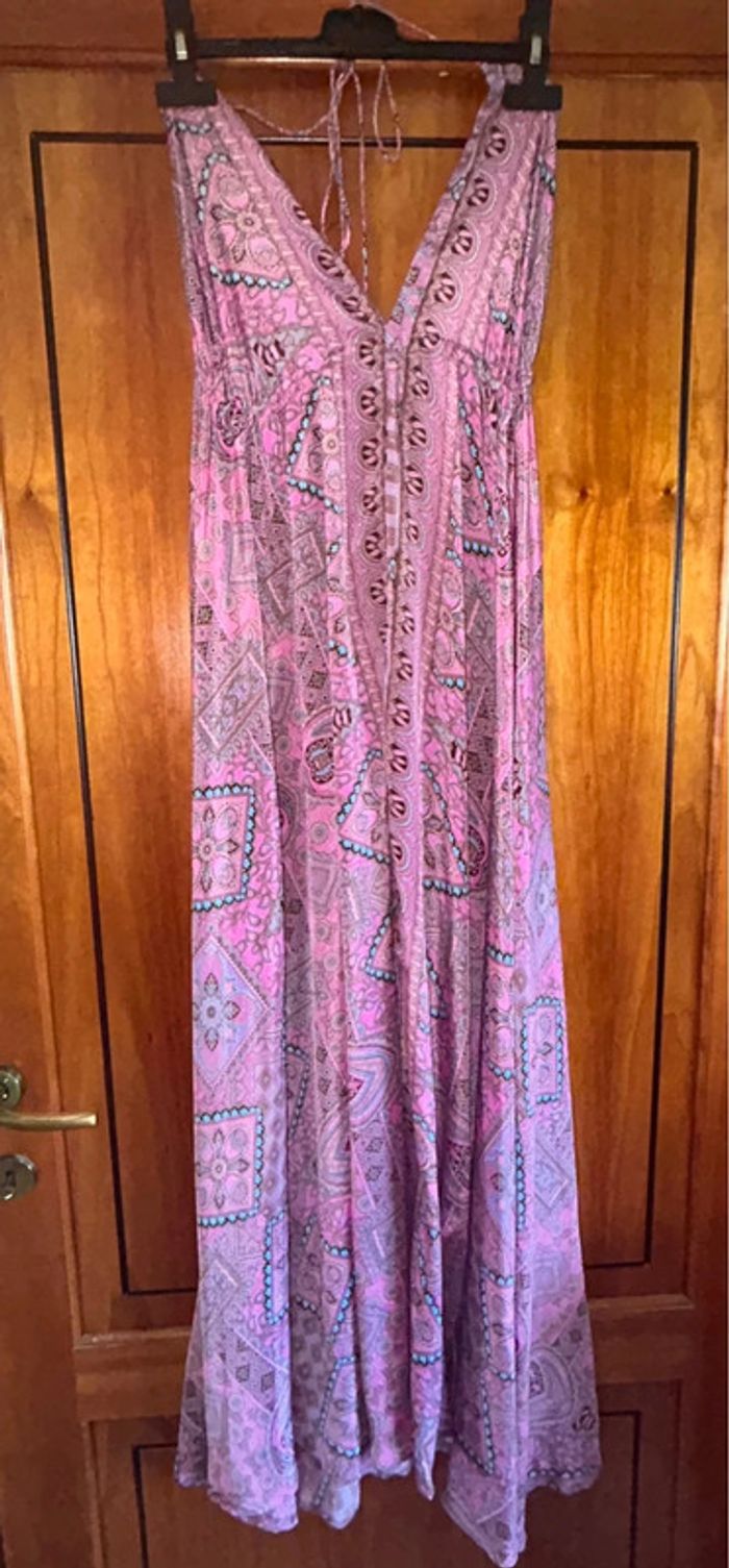 Robe décolletée été soie April Vintage taille unique