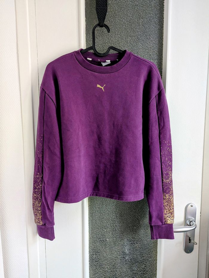 Sweat polaire puma violet doré ados taille xs